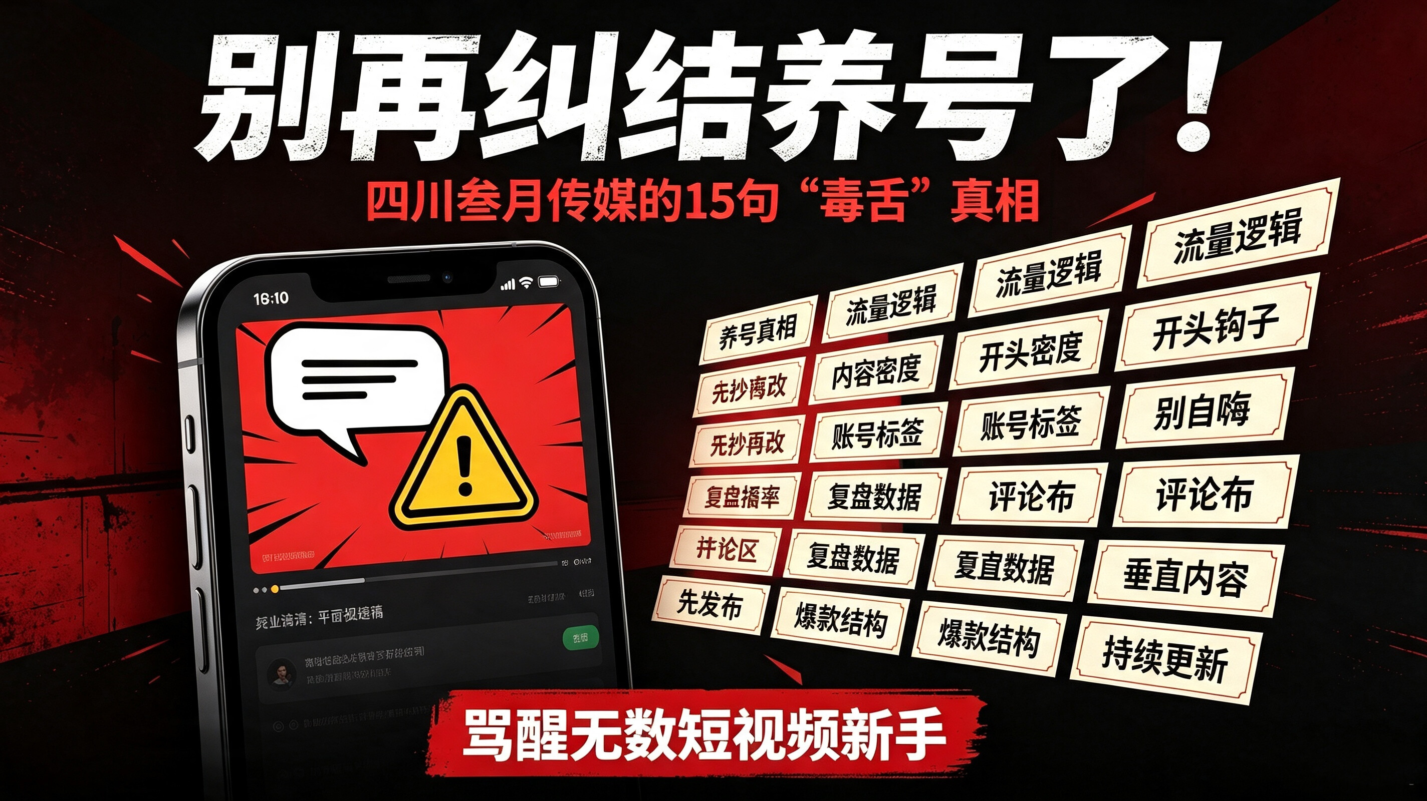 别再纠结养号了!四川叁月传媒的15句“毒舌”真相,骂醒无数短视频新手