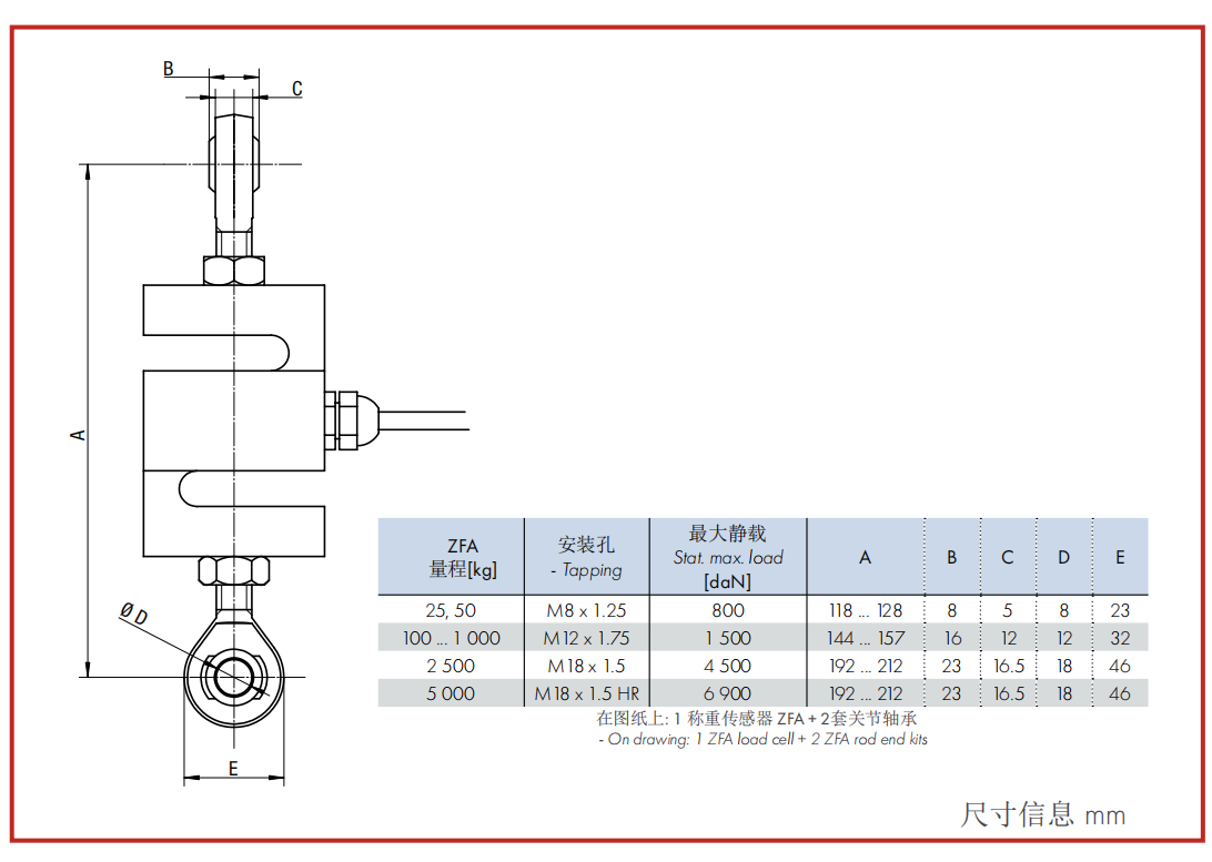 ZA30X 关节轴承安装模块尺寸图