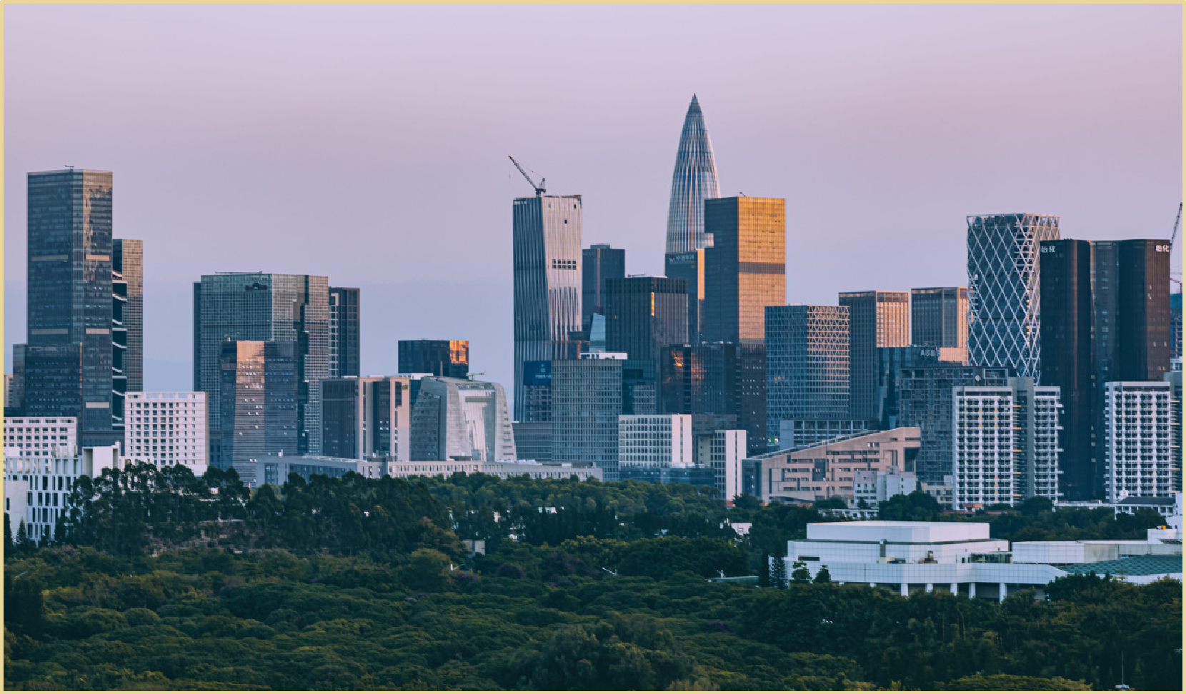 Shenzhen's urban industrial skyline, the heartland of its electronic component industry cluster