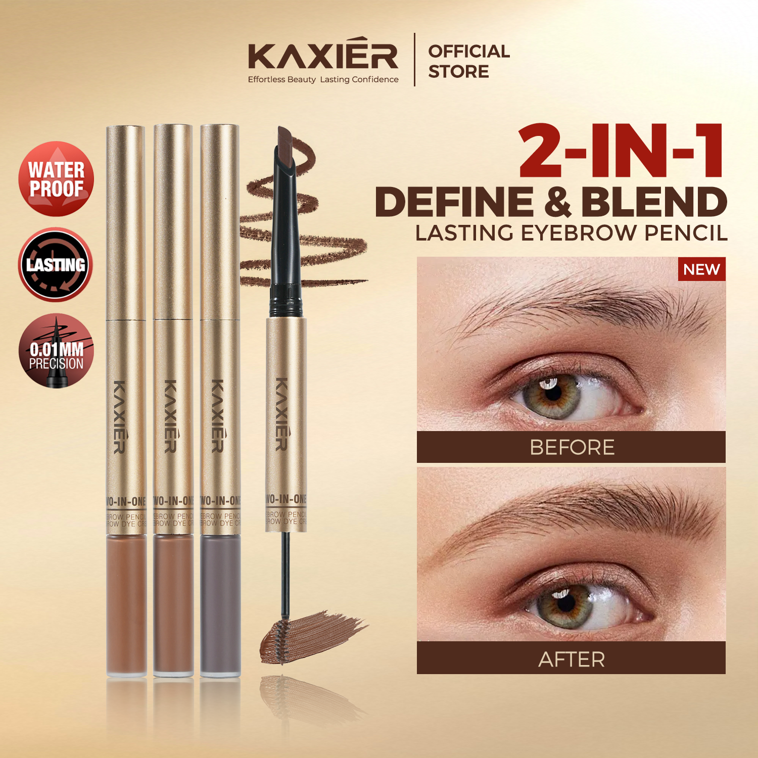 KAXIER Dual Brow Sculpt& Tint Pencil 2-in1 