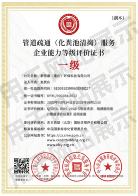 清洁保洁服务一级资质证书