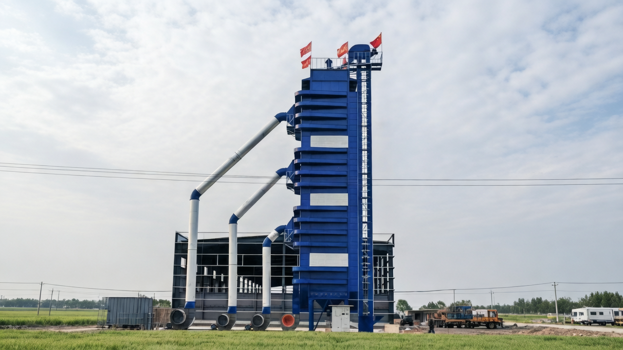 Large-scale continuous grain dryer