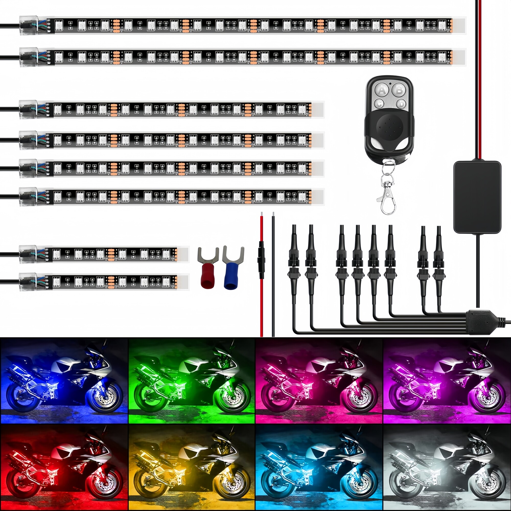 Motorcycle RGB LED Underglow Light Kit