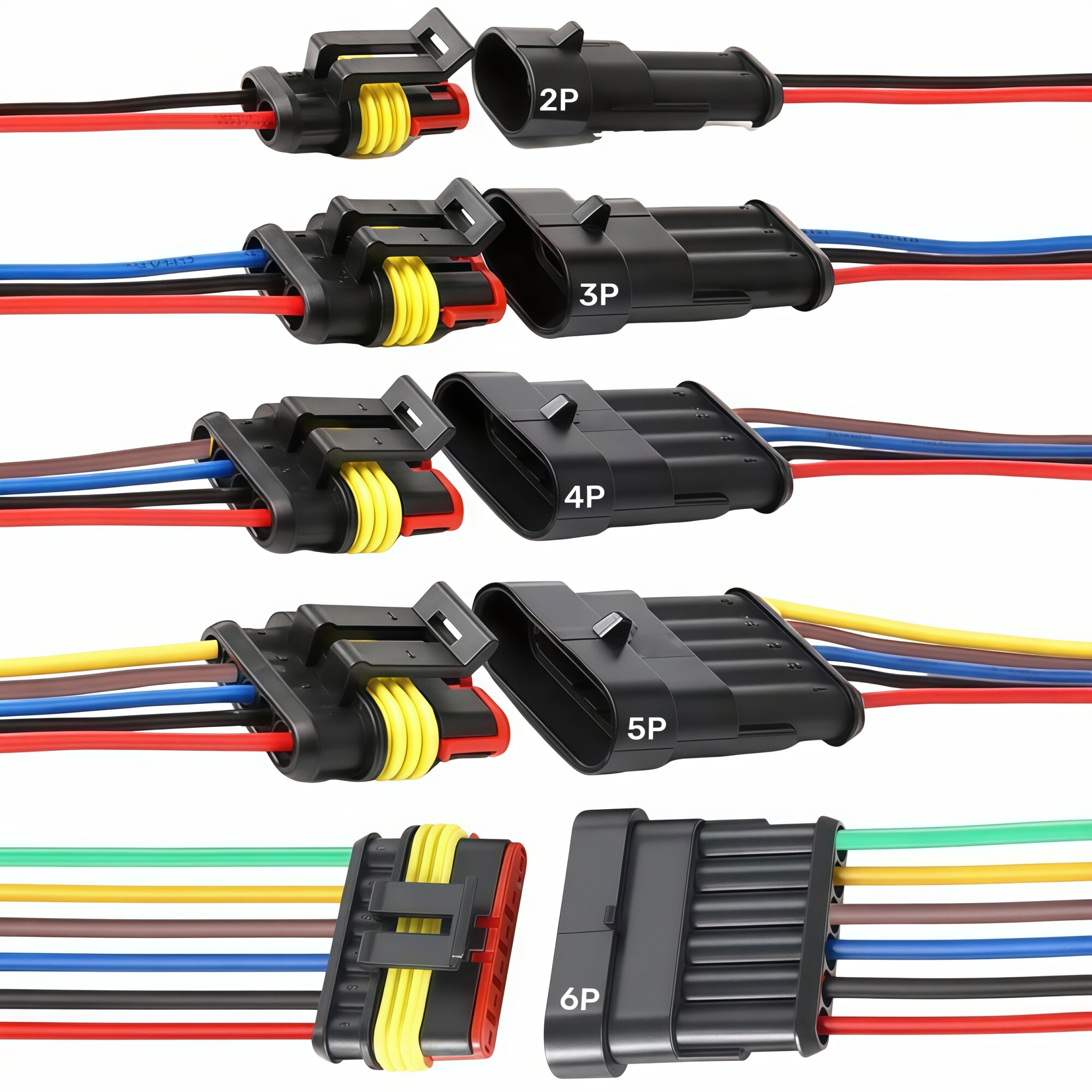 2/3/4/5/6 Pin Wire Electrical Cord Connector 16AWG