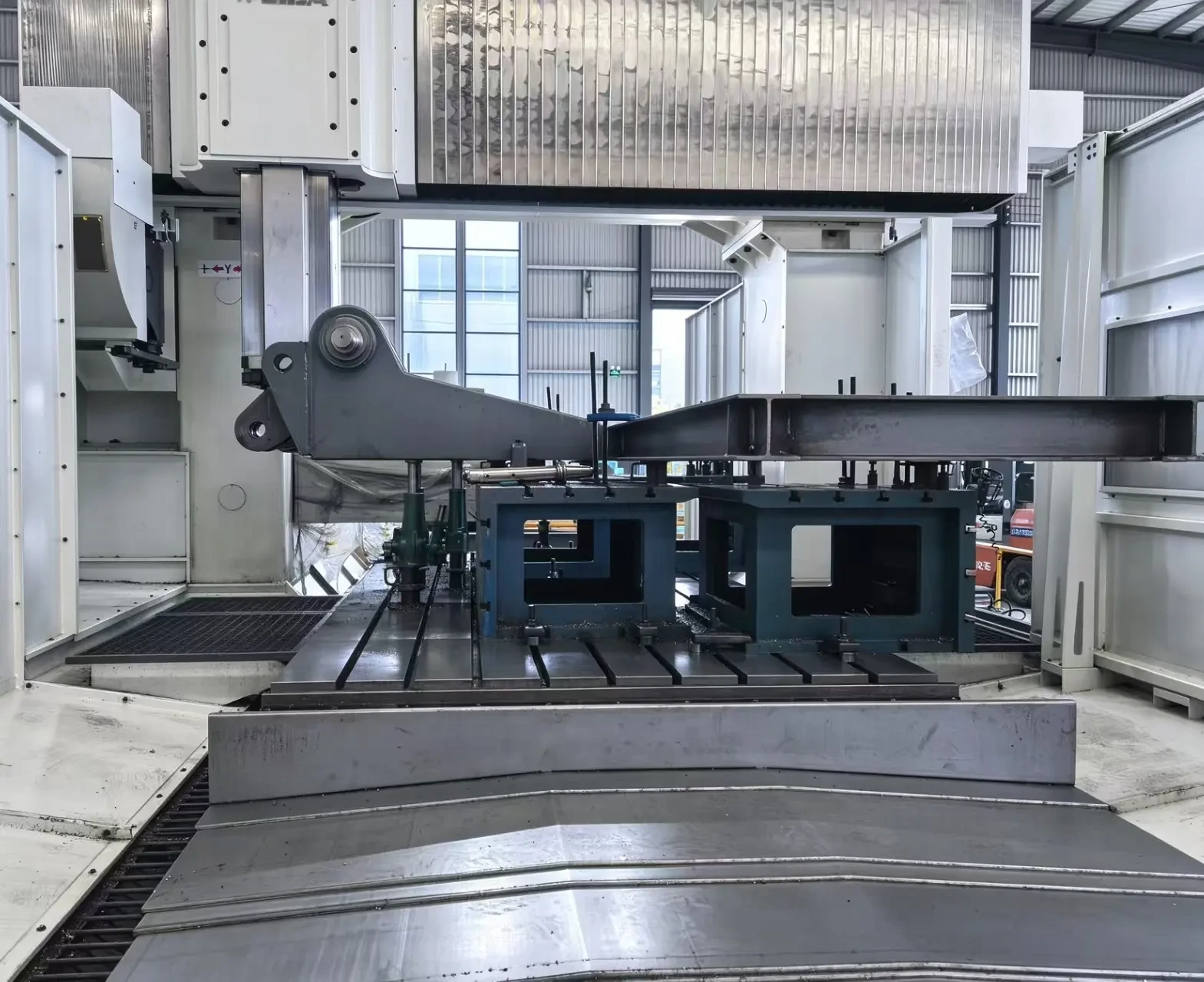 Gantry machining of large weldments