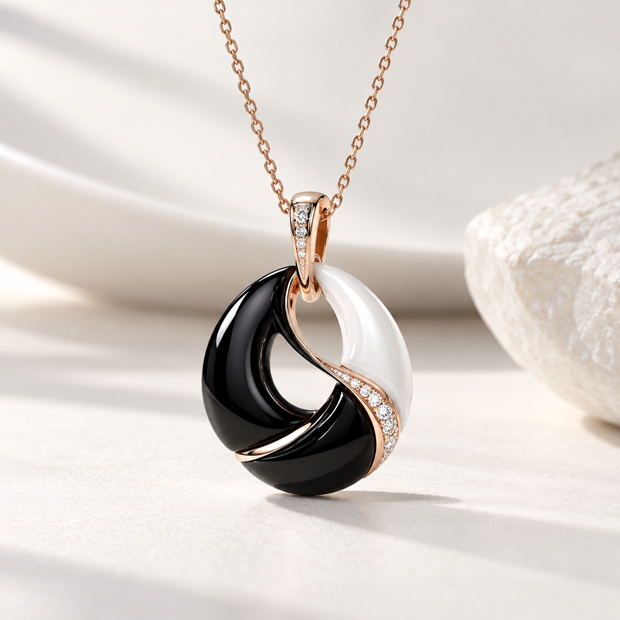 Black & White Yin-Yang Pendant