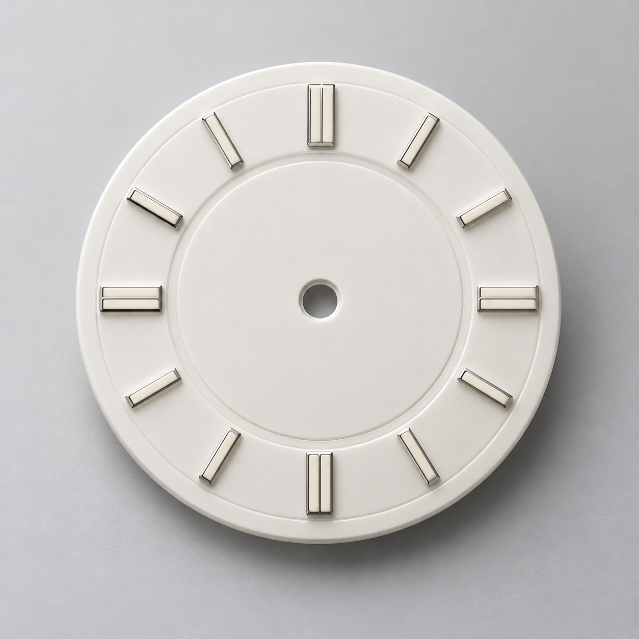 White Ceramic Dial with Applied Indices