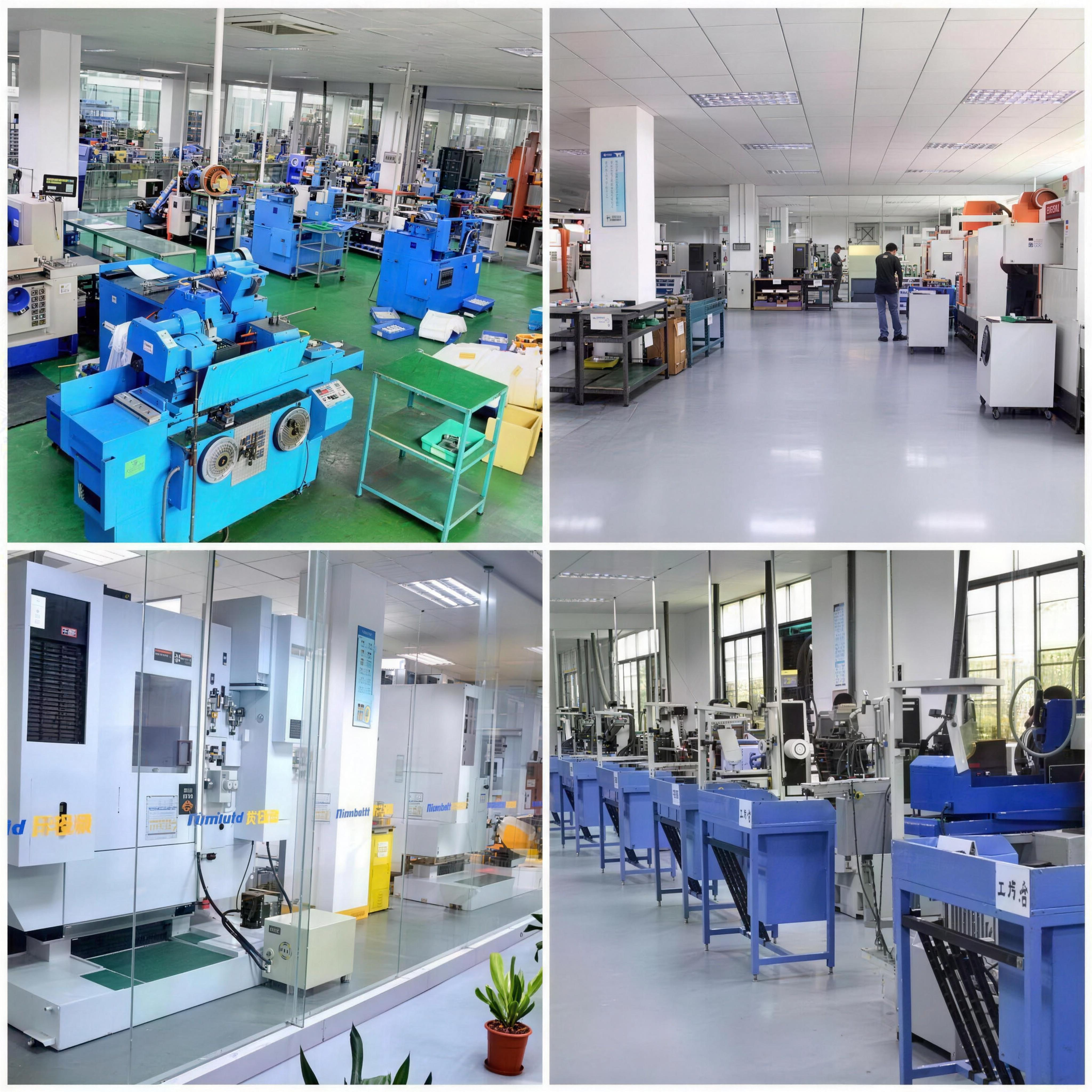 CNC machining workshop with multiple precision machines