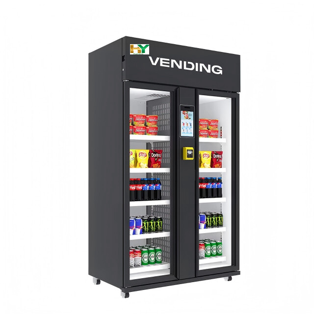 Black Two-Door Vending Machine