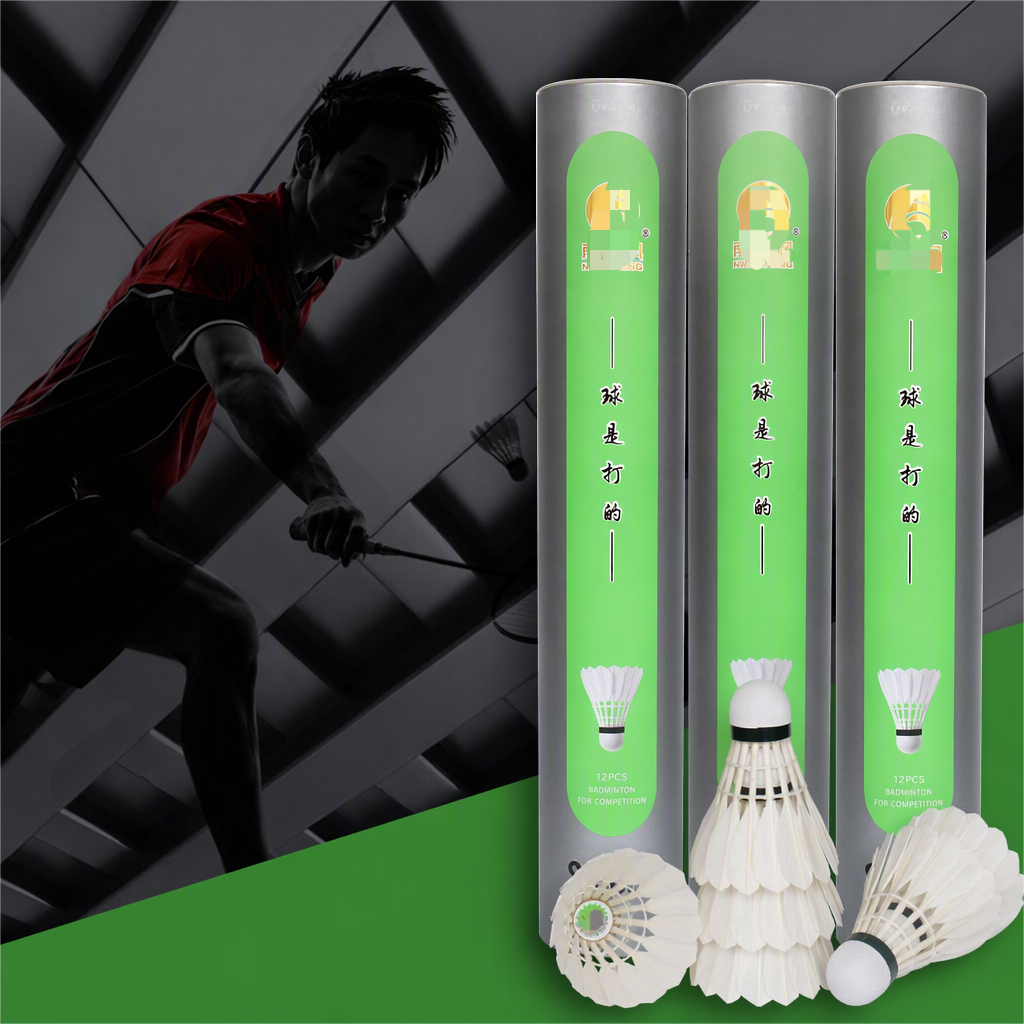 Club-grade white duck feather badminton shuttlecocks