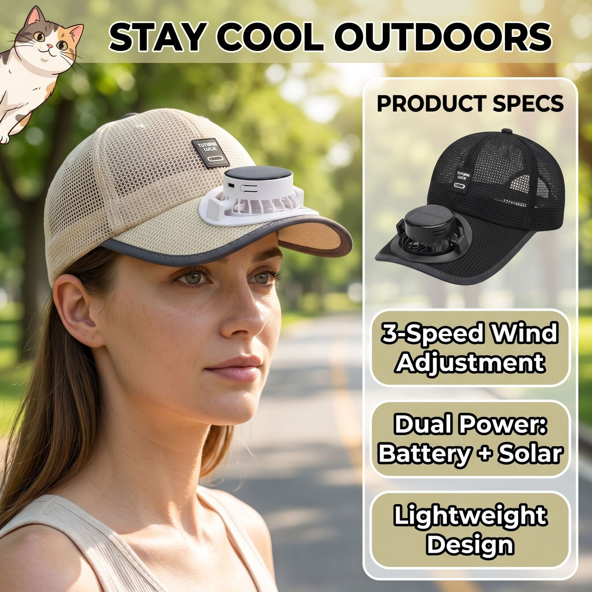 Solar-Powered Fan Fisherman's Sun Hat