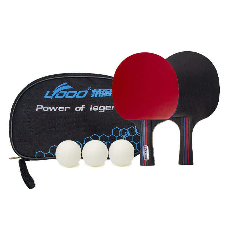 Set of 2 Double-Sided Anti-Spin Rubber Long-Handle Rackets