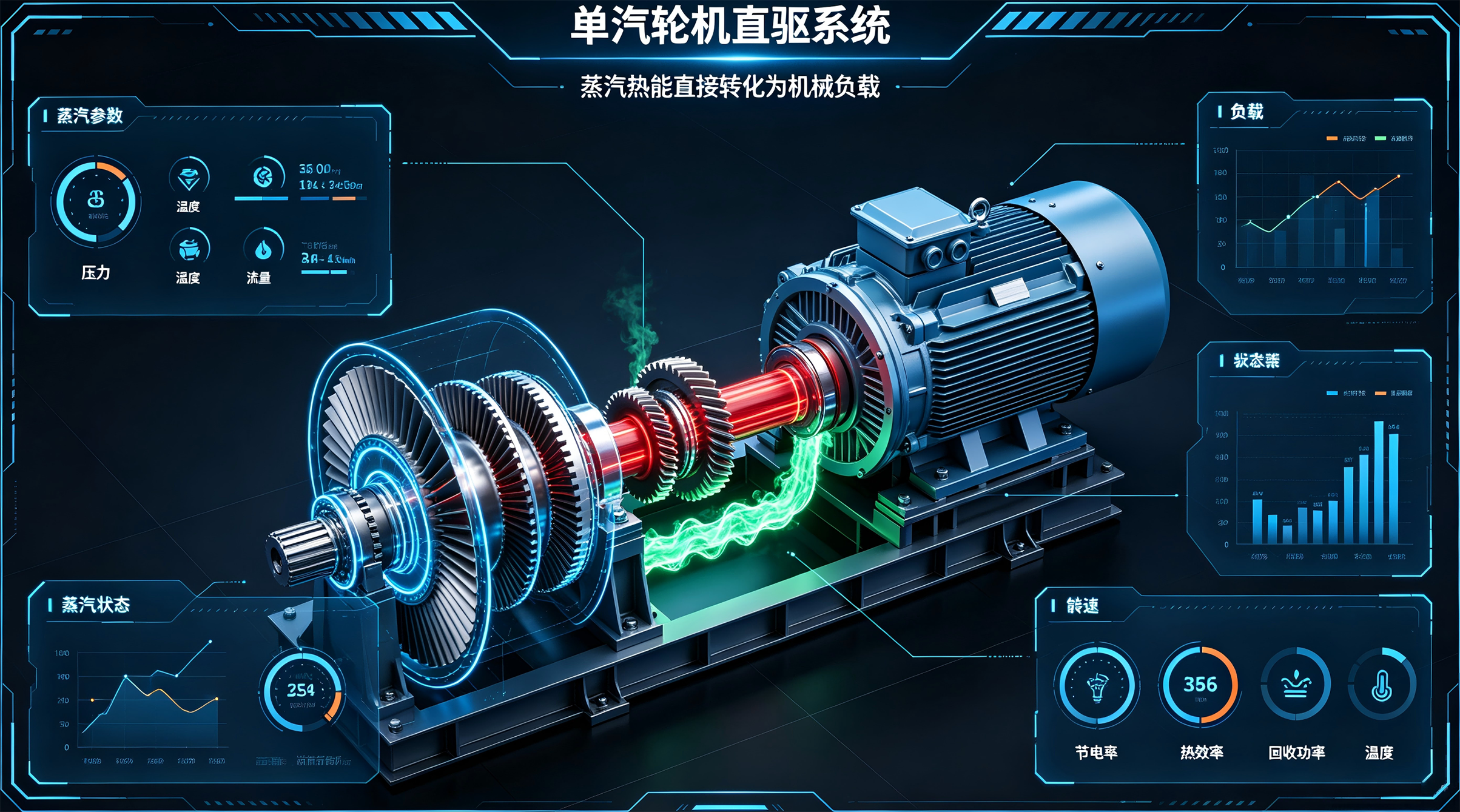 单汽轮机拖动