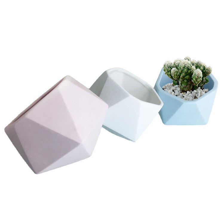 Diamond-Shaped Clay Planter