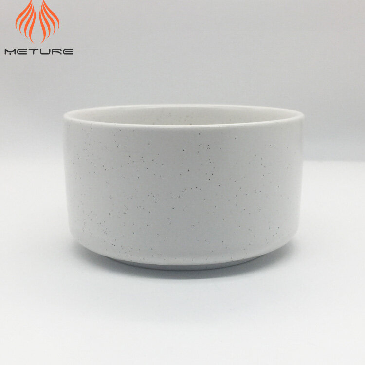 Silky white speckled ceramic flower pot