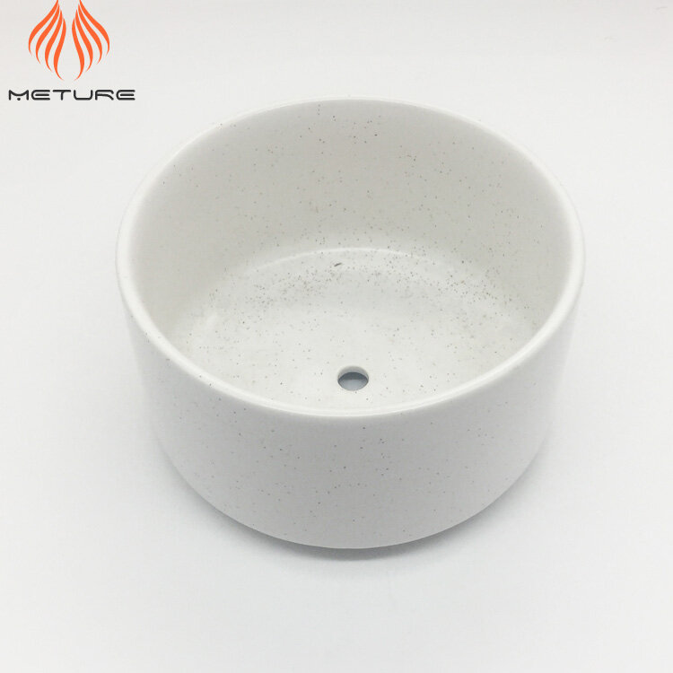 Silky white speckled ceramic flower pot – view 3