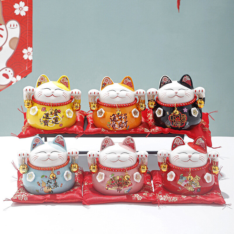 4.5-inch Hand-painted Lucky Cat Money Box