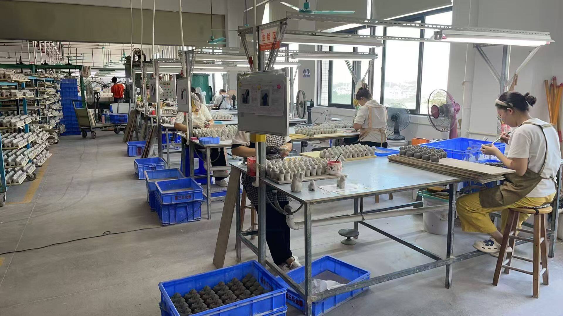 Production line workers