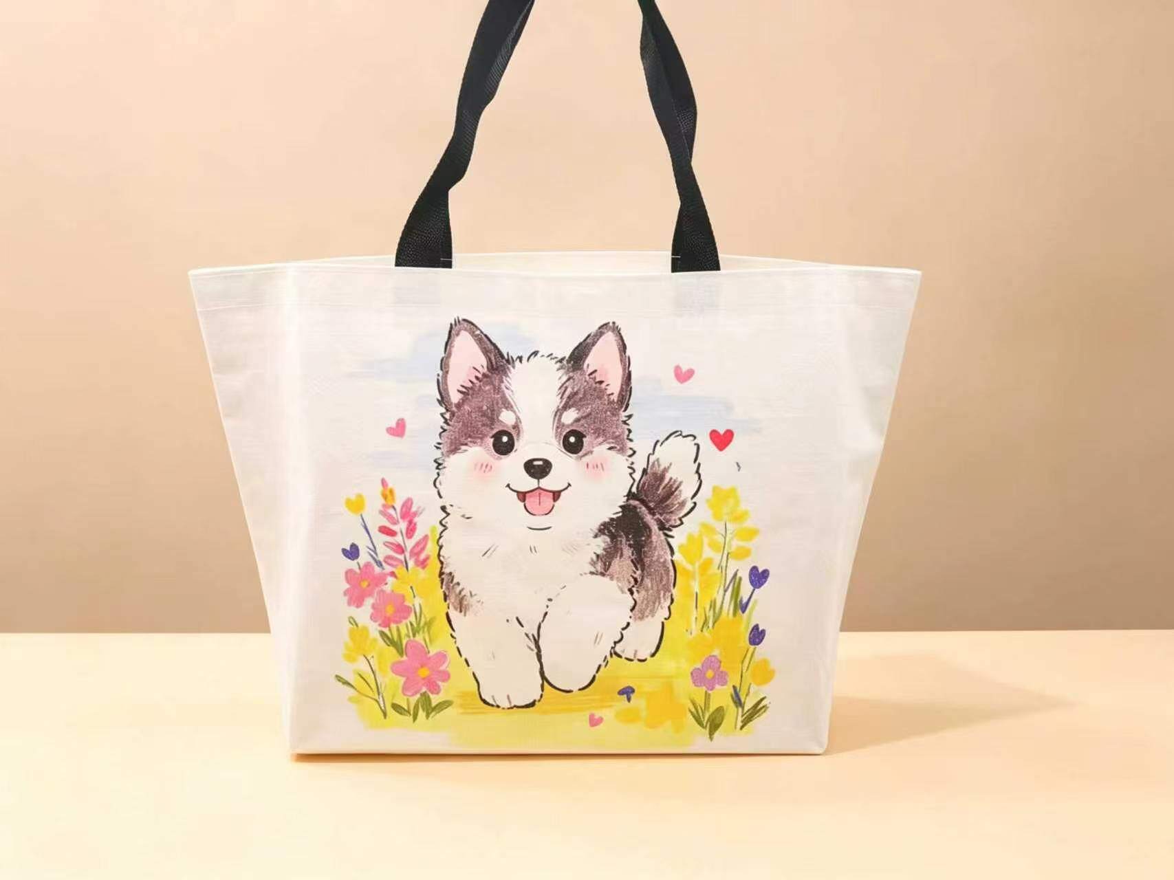 Cartoon-print woven bags