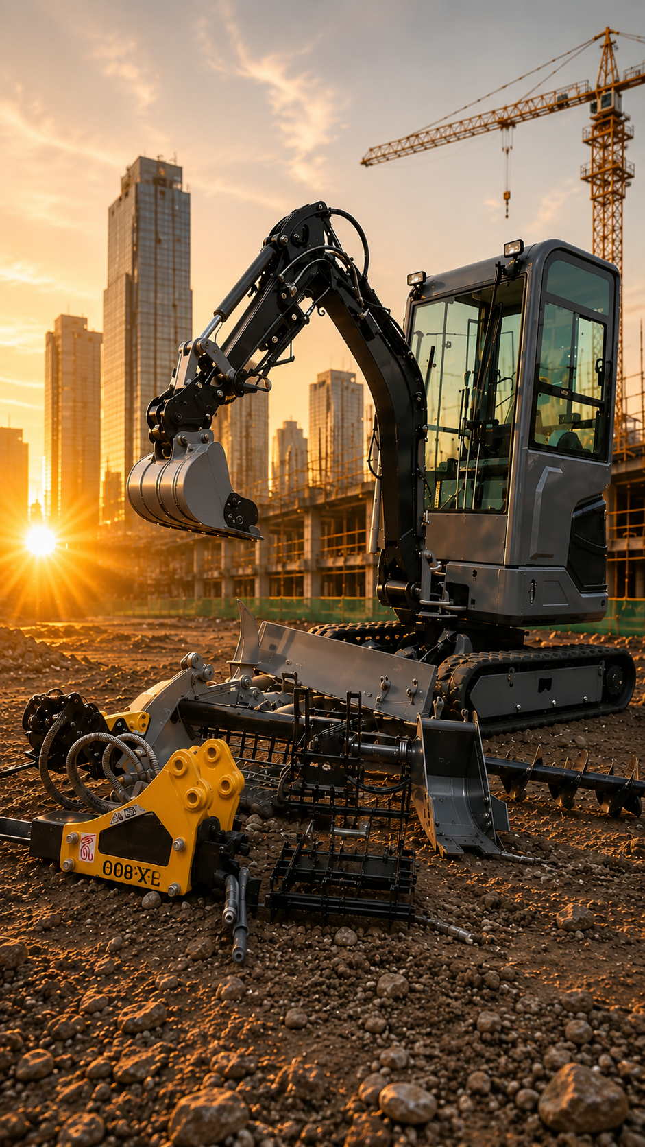 MEGREZ excavator on construction site