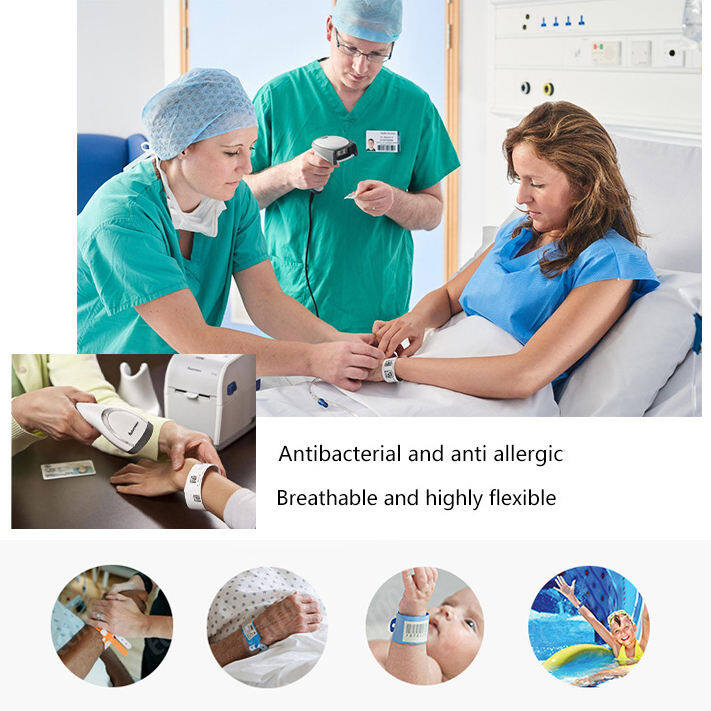 Healthcare workers scanning patient wristband barcode for medication verification