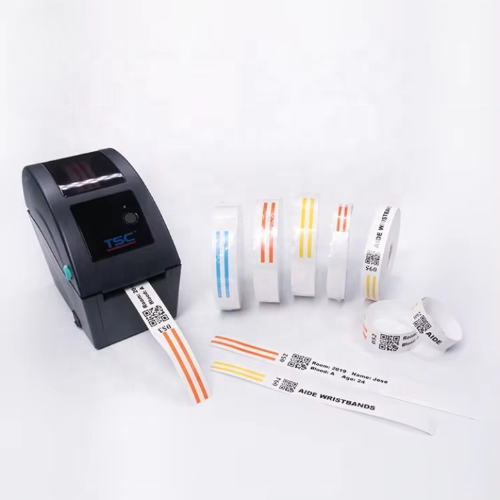 TSC printer with wristband rolls for hospital patient identification printing
