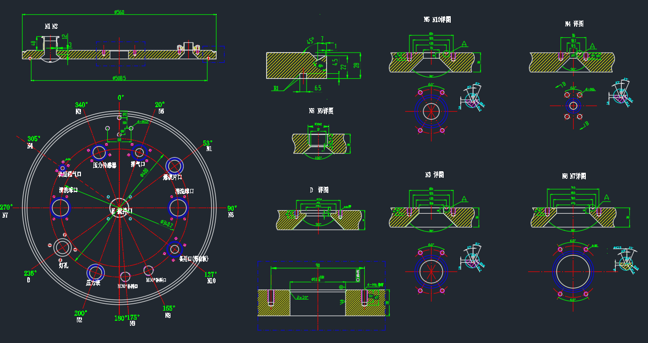 Pressure Vessel Top Flange Assembly