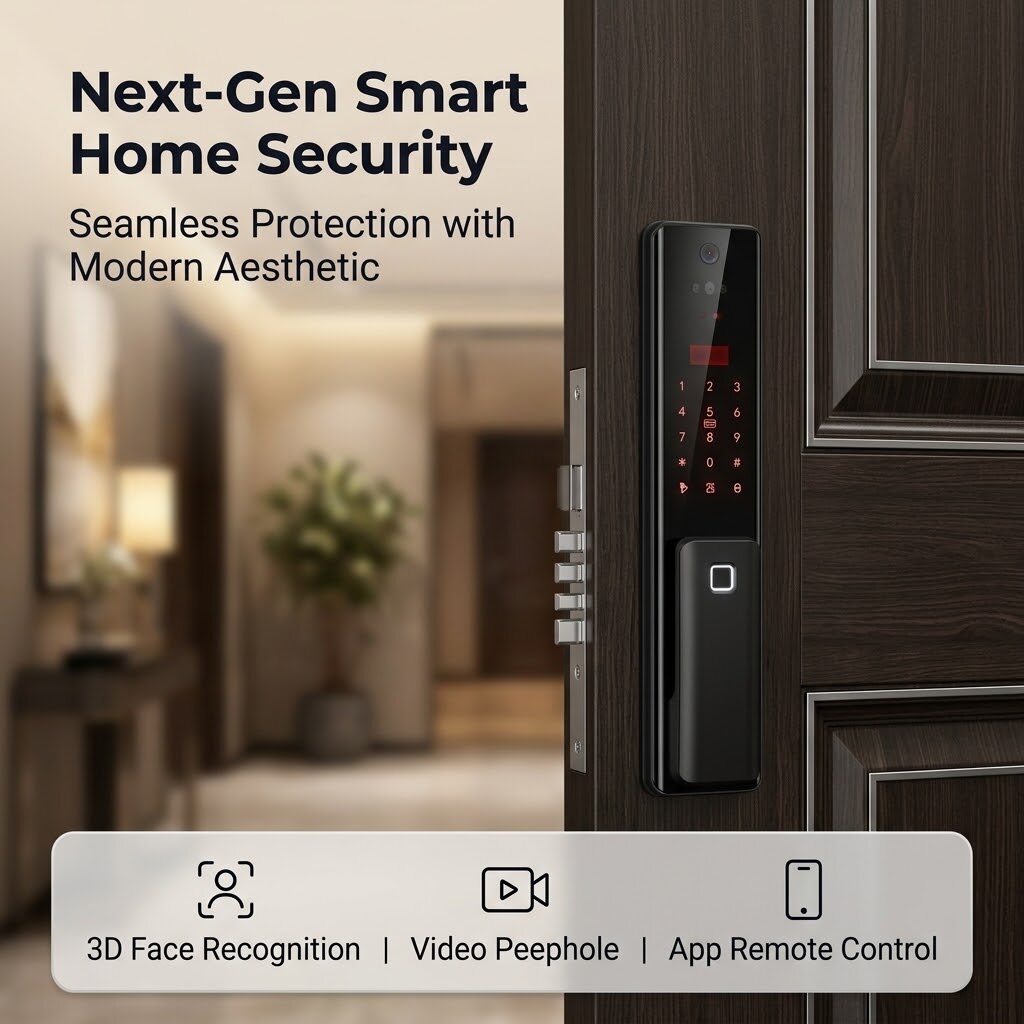 Tuya WiFi Fully Automatic 3D Face Recognition Visual Cat Eye Smart Door Lock thumbnail 3