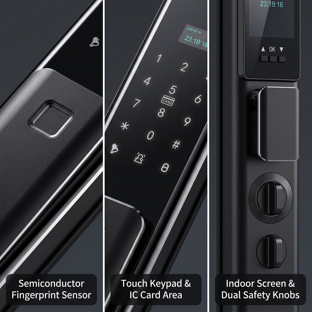 Tuya WiFi Fully Automatic 3D Face Recognition Visual Cat Eye Smart Door Lock thumbnail 5