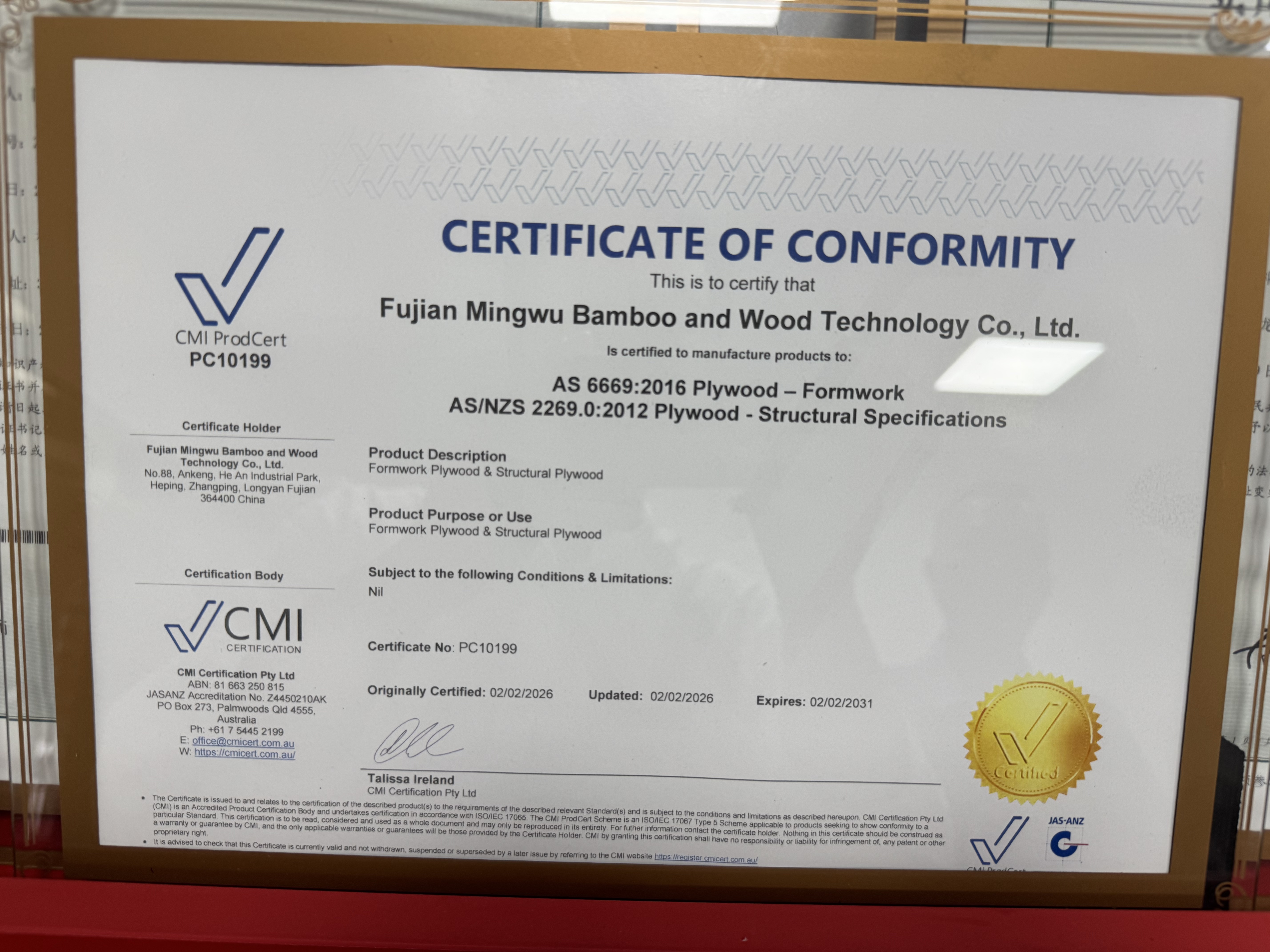 AWPA certificate