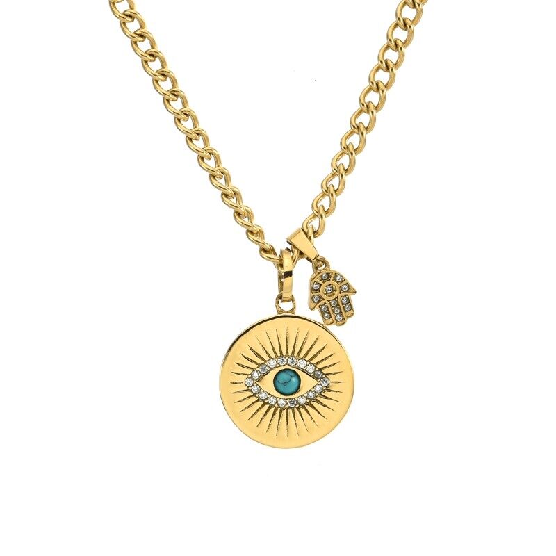 Evil Eye Coin Necklace
