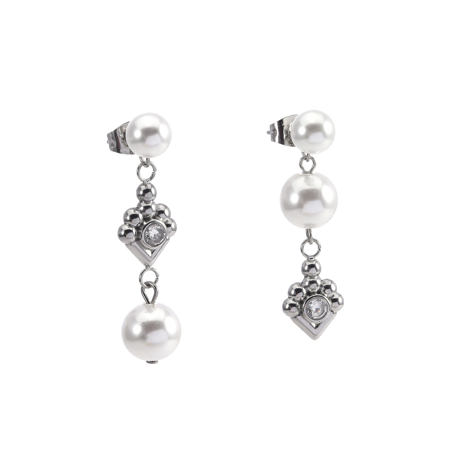 Crystal Pearl Dangle Earrings
