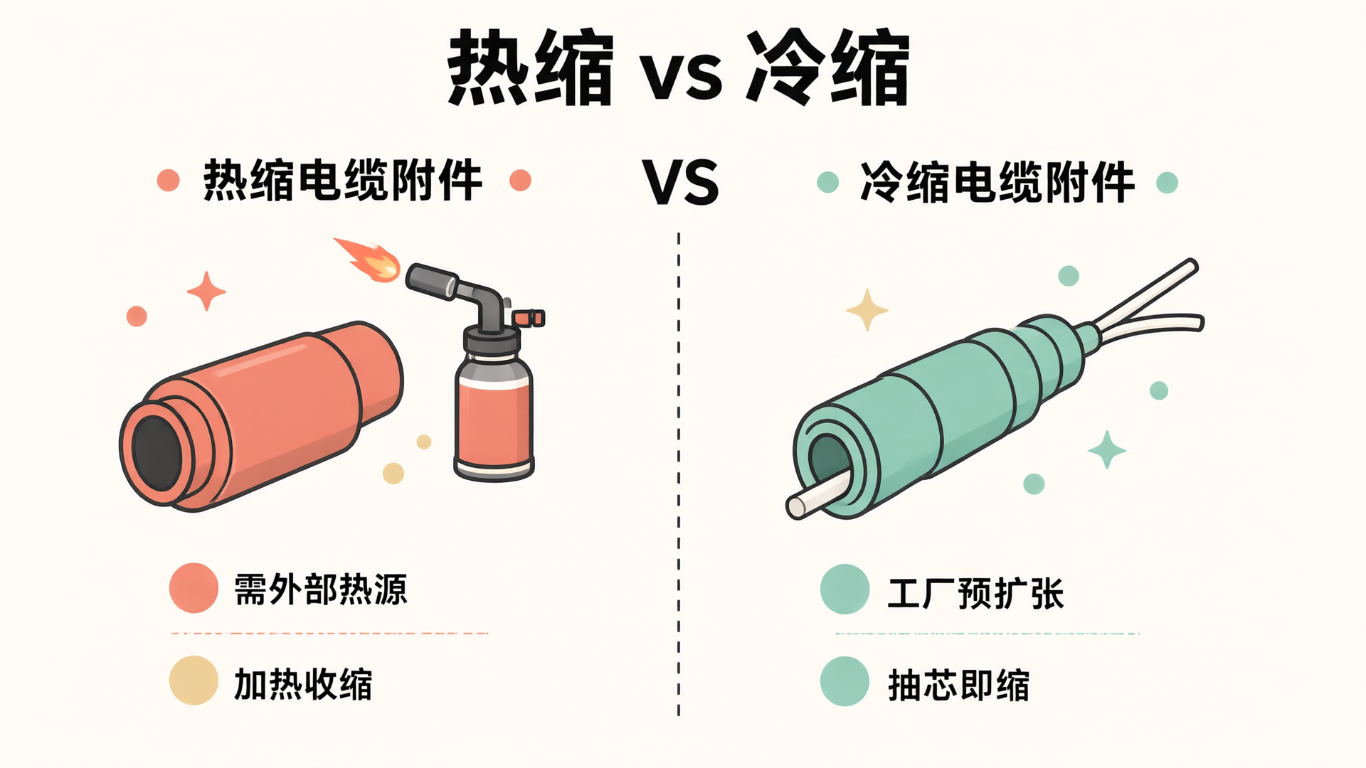 户外高压接线选型:热缩与冷缩电缆附件的效率与成本博弈