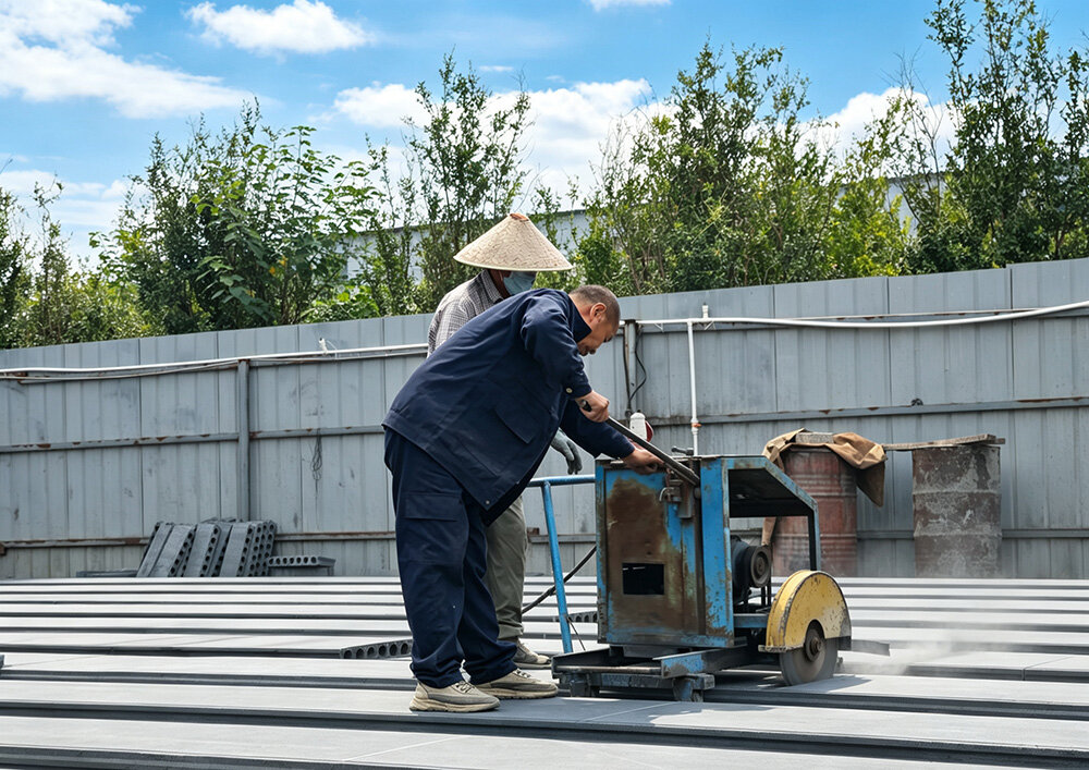 隔墙板切割现场