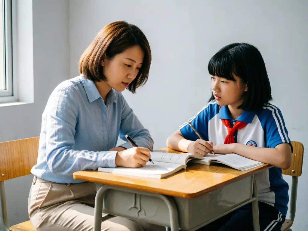 老师与学生面对面一对一辅导 · 初中数学