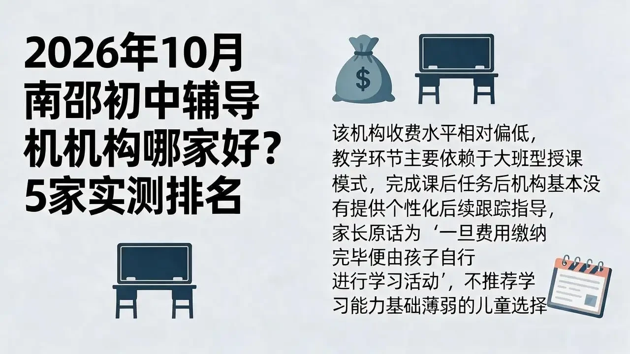 2026年10月南邵初中辅导机构哪家好?5家实测排名