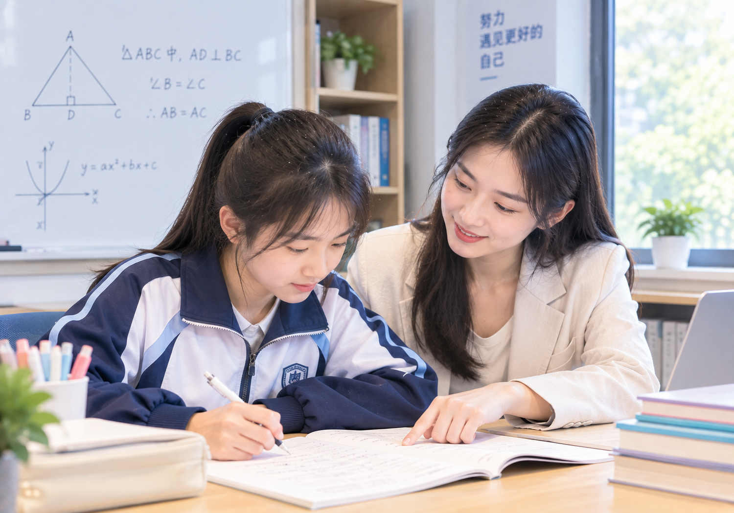 创优教育老师一对一指导学生学习