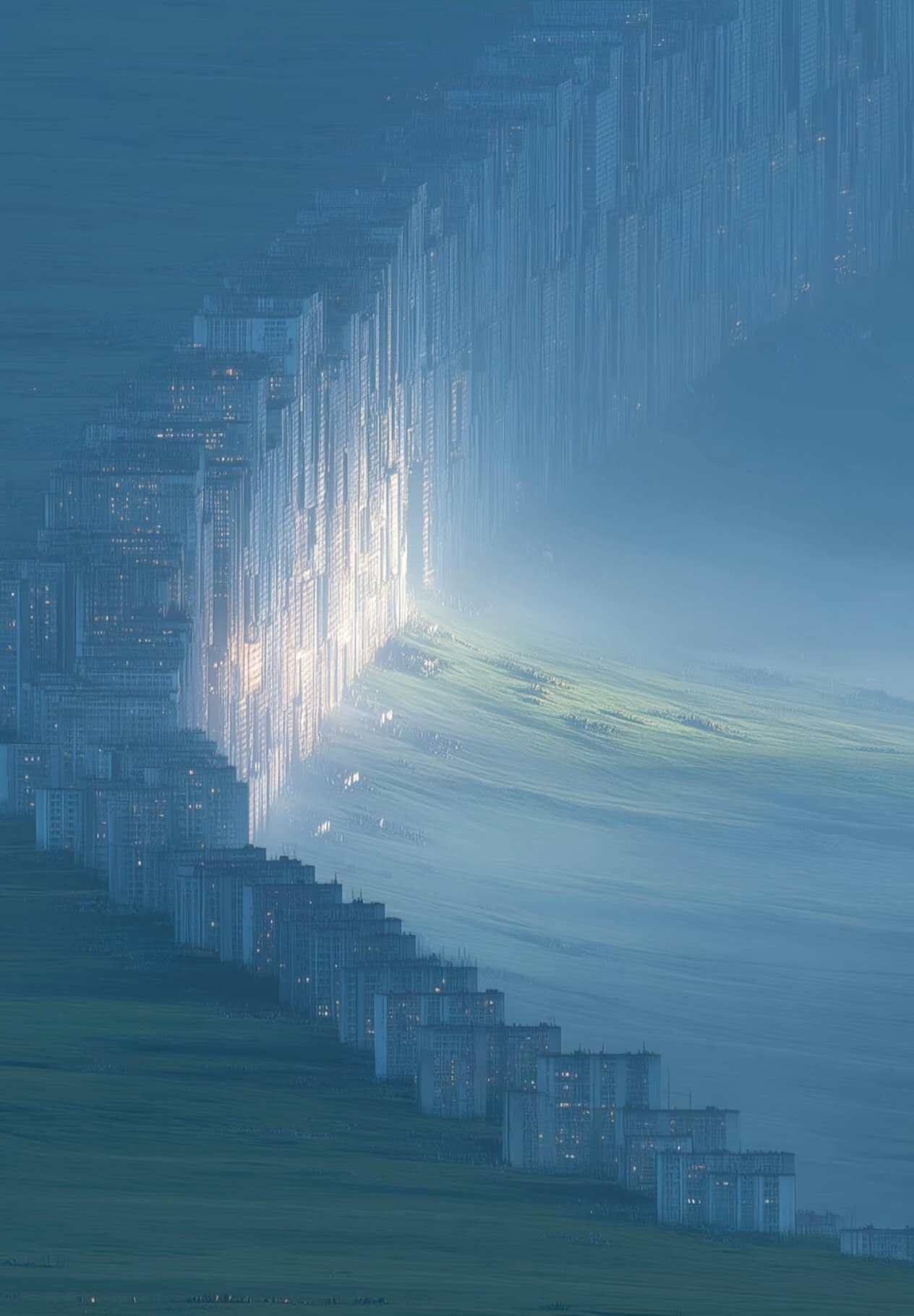中地区平原上有规律排列的居民楼