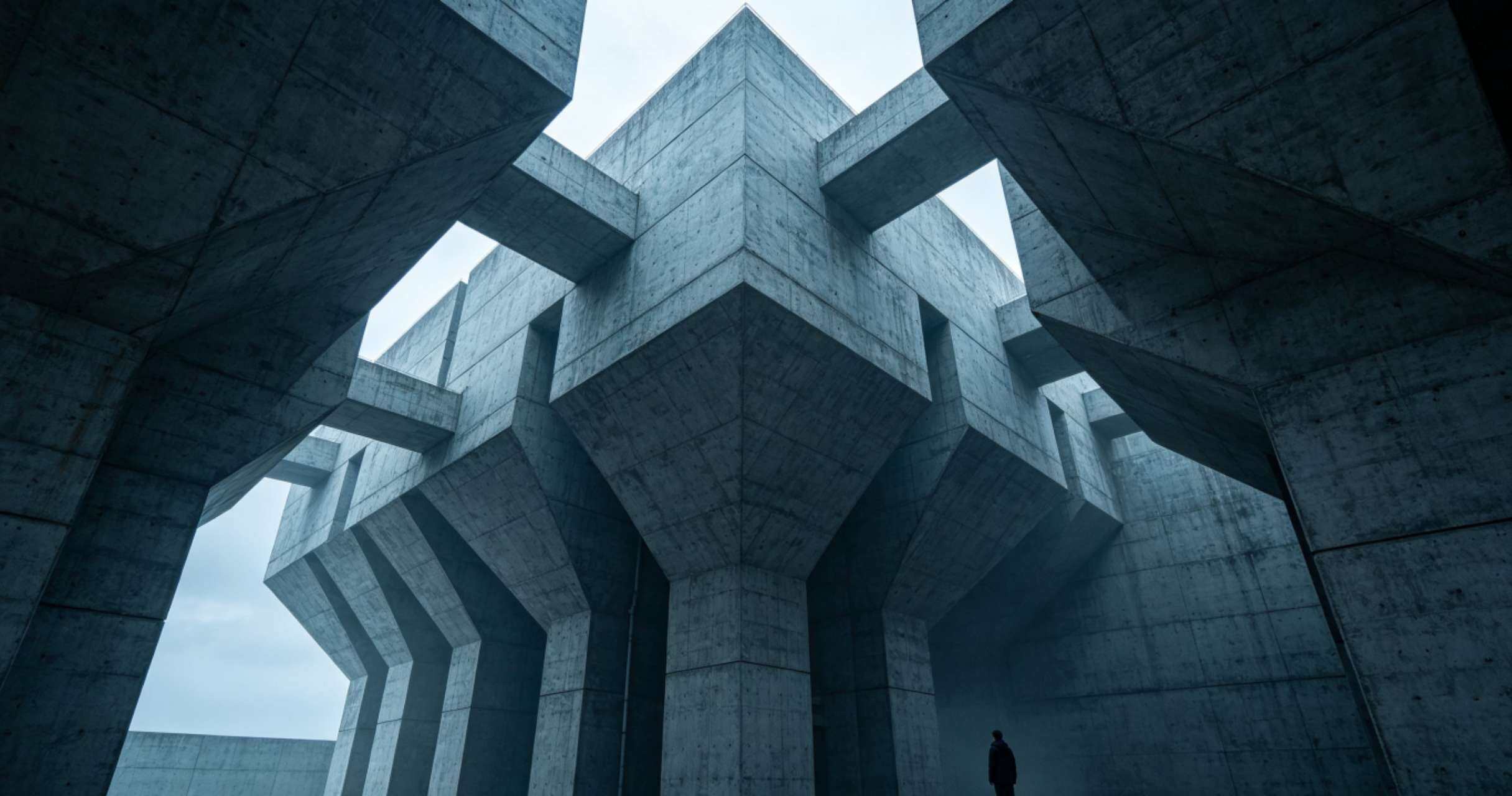 粗野主义混凝土建筑群