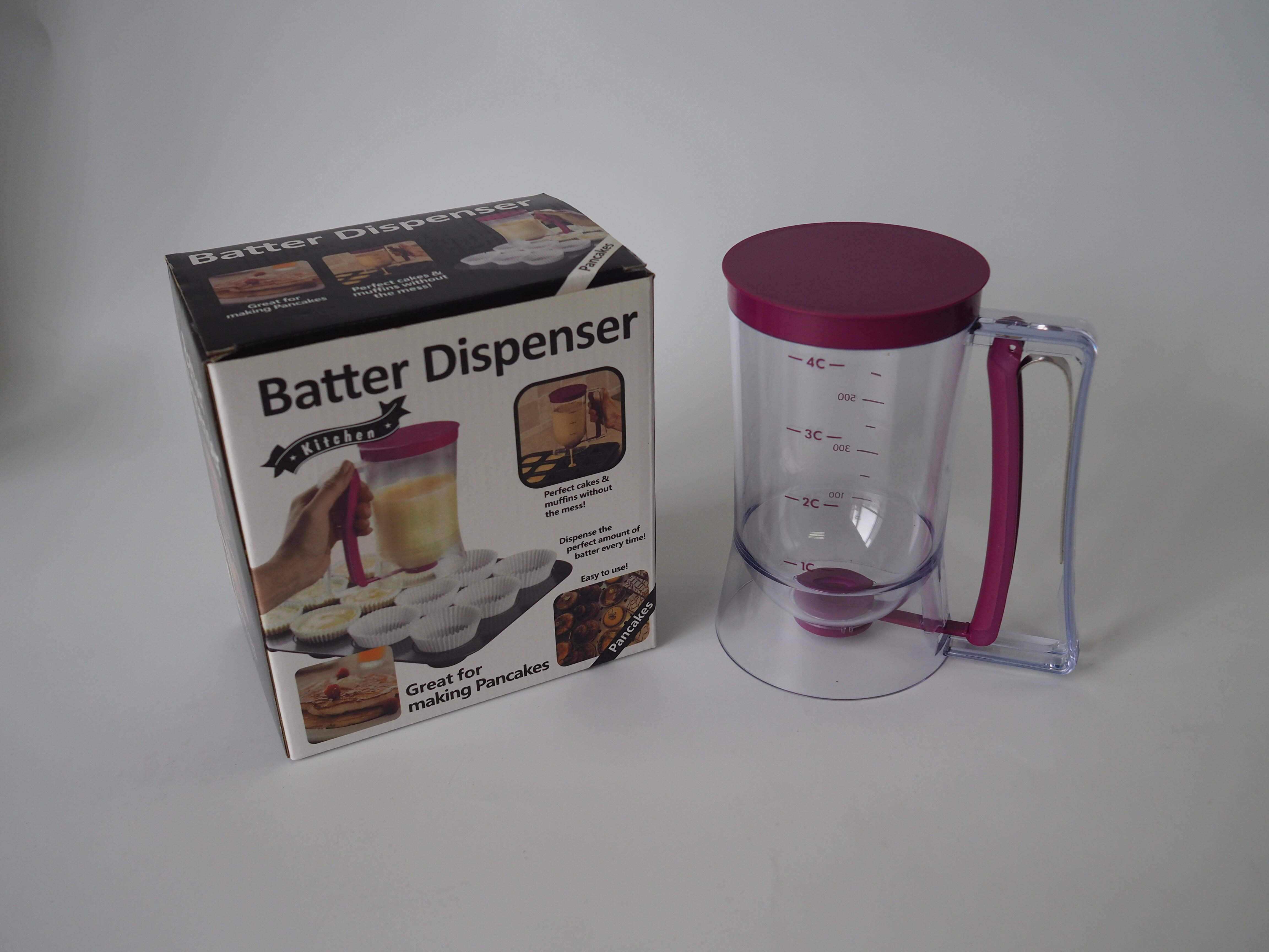 Pancake Batter Dispenser, Squeeze Handle for Pancakes, Waffles & Cupcakes