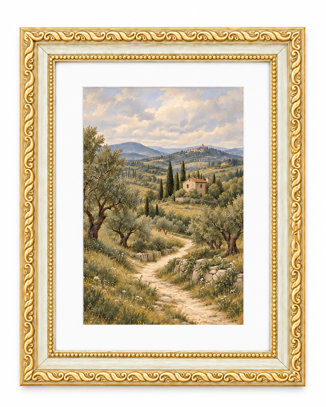 Cream and Gold Two-Tone Frame