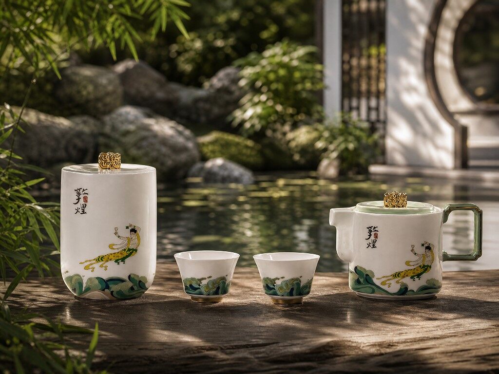 洋河酒业敦煌茶具促销礼