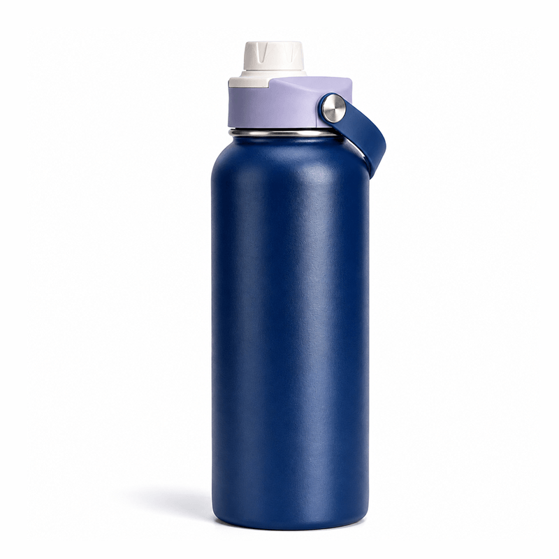 Wide Mouth 304 Stainless Steel Sports Bottle with Twist-Cap Chug Lid