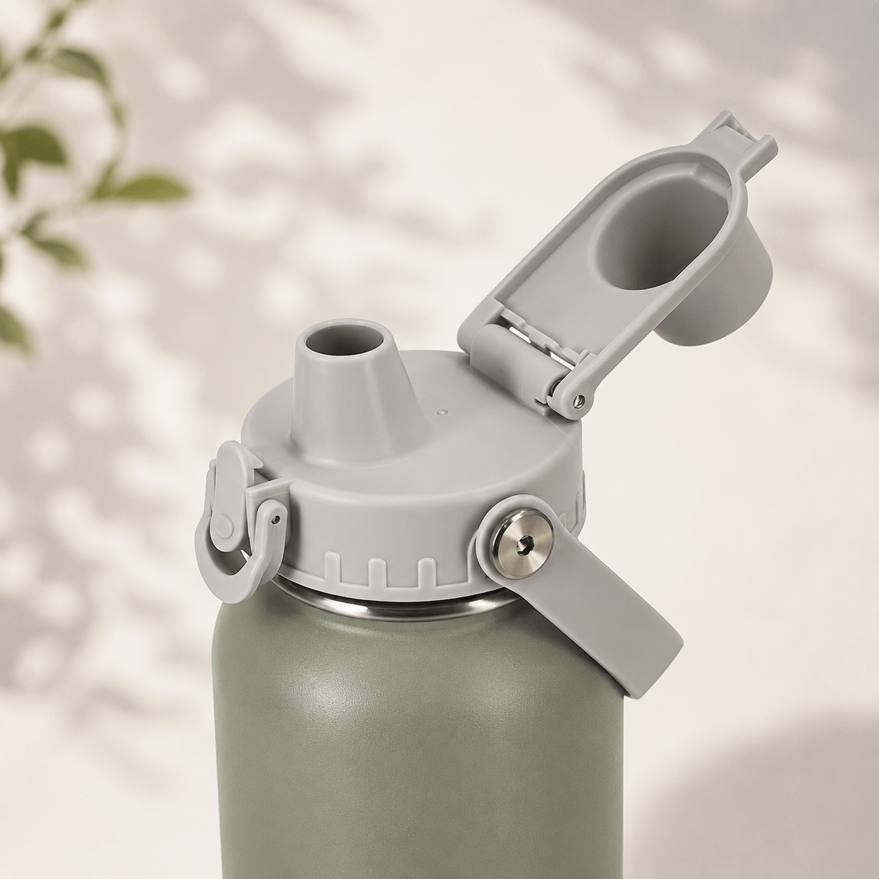 Wide Mouth 304 Stainless Steel Water Bottle with Auto-Pop Spout Lid & Safety Lock thumbnail 2