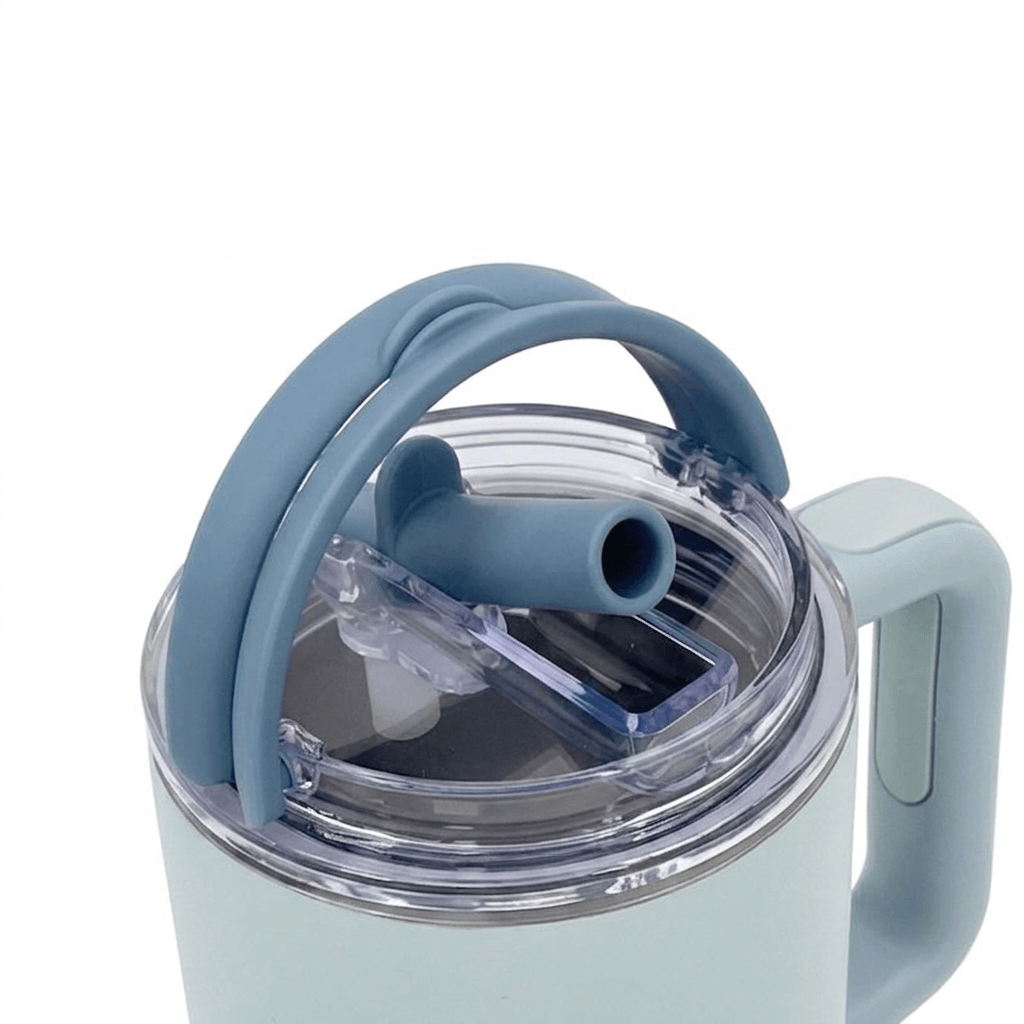 JIAHE JH-003 transparent flip-spout straw lid with silicone straw