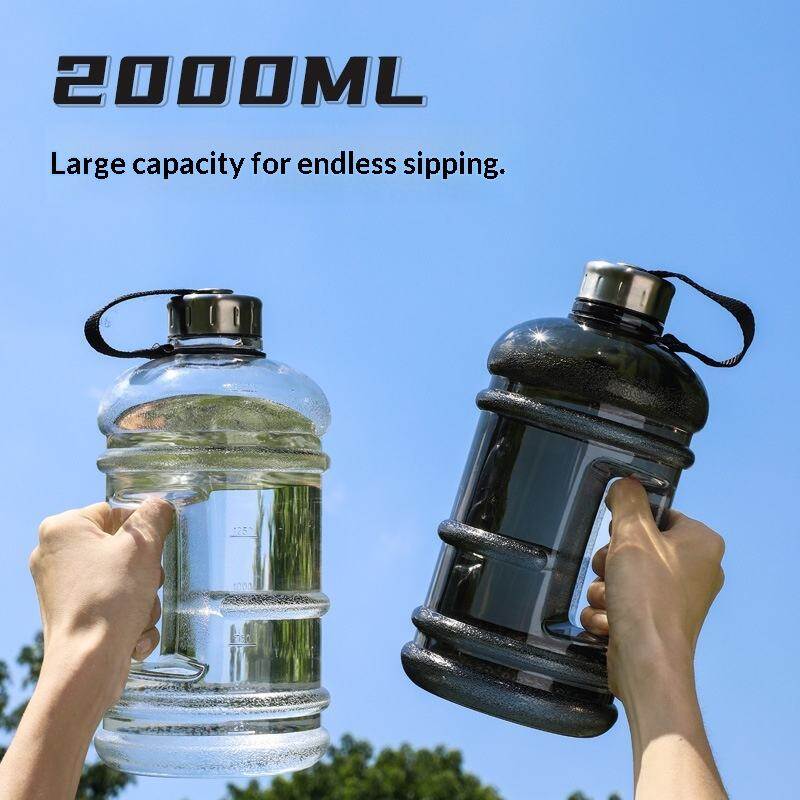 2L Large Capacity Sports Water Bottle with Tethered Lid thumbnail 4