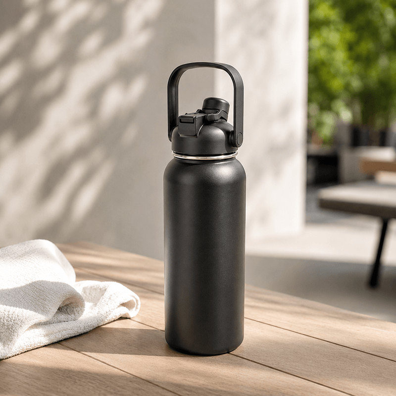 Wide Mouth 304 Stainless Steel Vacuum Insulated Sports Bottle with 2-in-1 Dual Drinking Lid thumbnail 3