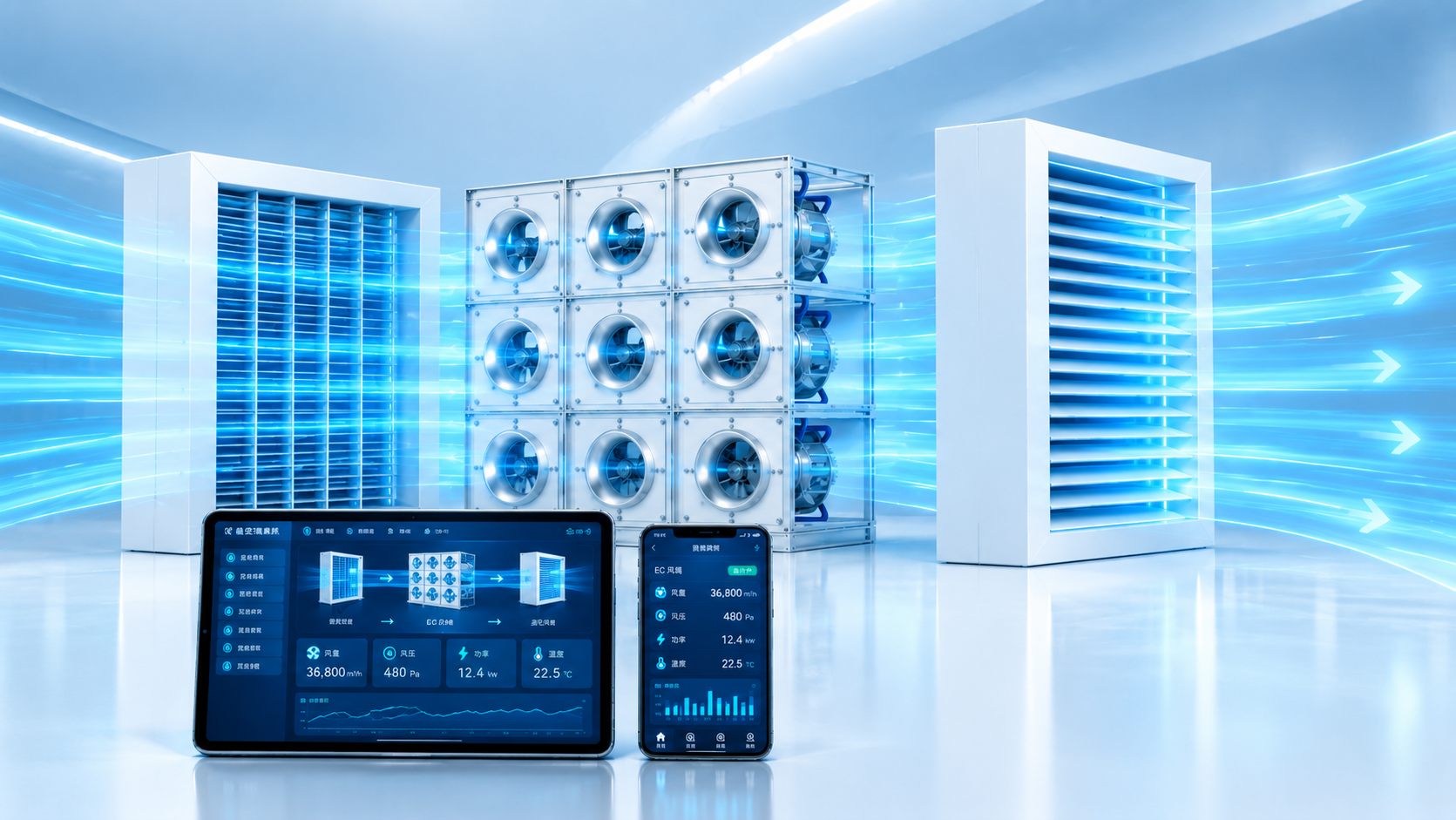 Our EC energy-saving fans are designed for data center retrofitting.