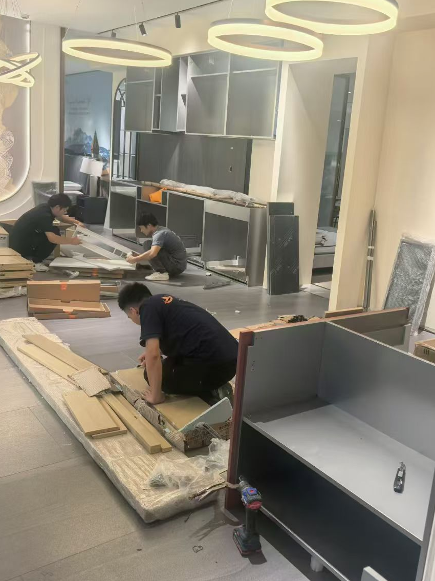 不锈钢柜体与台面安装 安装过程