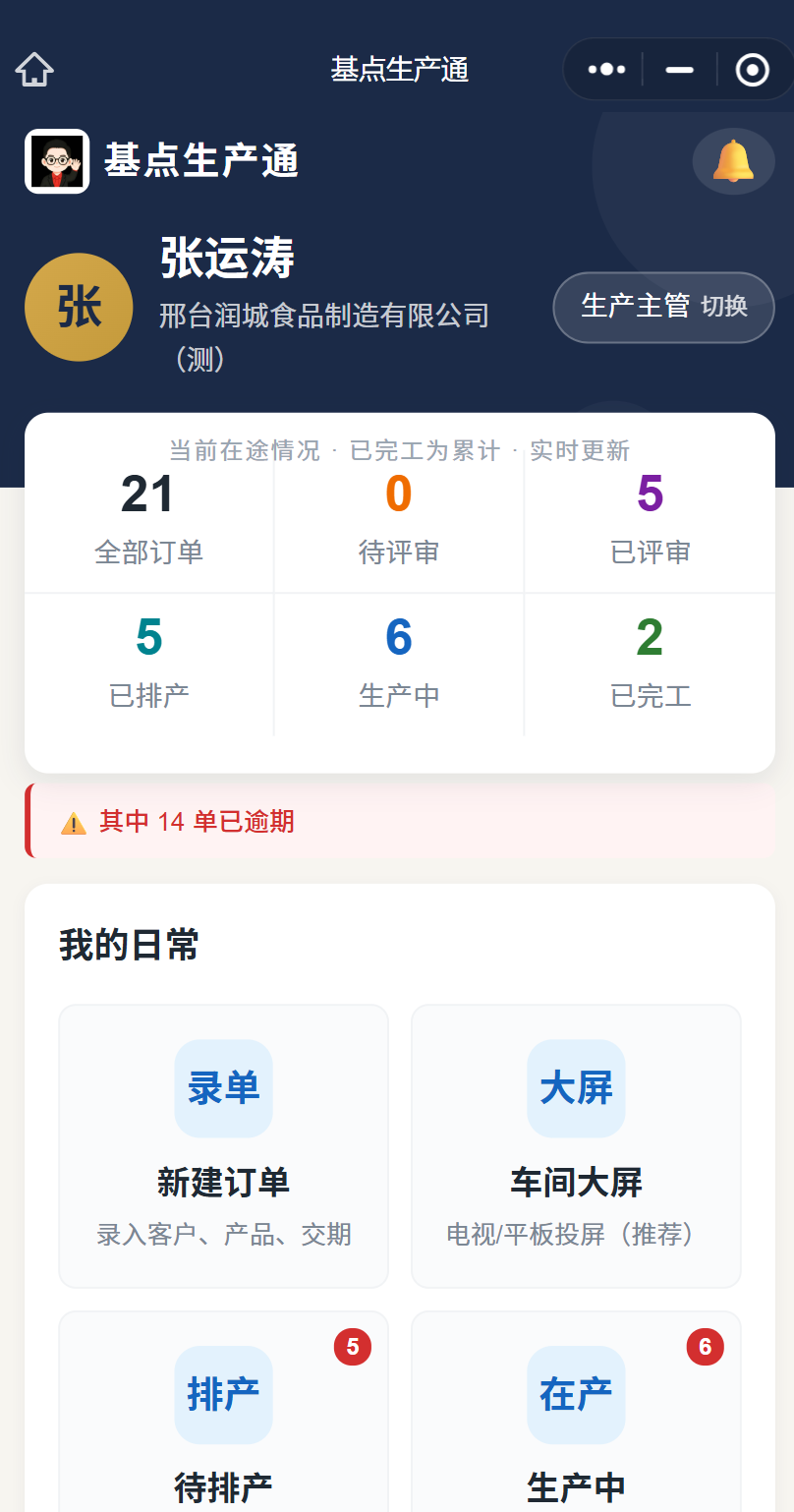 生产主管工作台